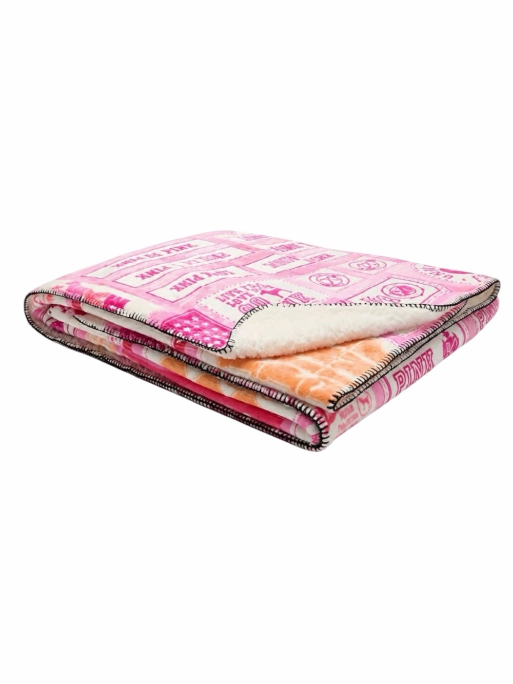 VICTORIA SECRET PINK COLORBLOCK PLUSH BLANKET PINK FRIDAY 2026 LIMITED EDITION